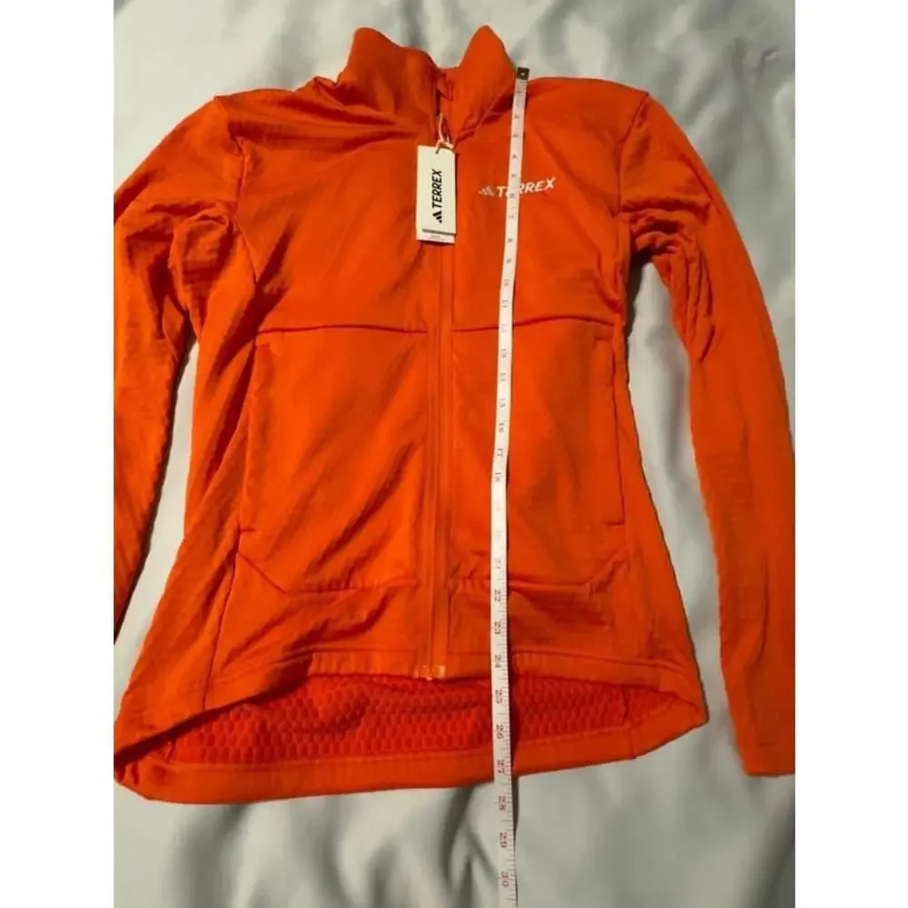 Adidas Terrex Orange Light Fleece Jacket Zip up s New w tags